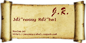 Jánossy Ráhel névjegykártya